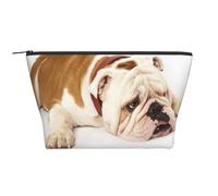 Photographie De Bouledogue Anglais De Bouledogue Triste Et Fatigué avec De La Crème Brune, Trousse de Toilette Trousse de Maquillage Sac à cosmétiques Trousse de Toilette de Voyage Portable