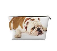 Photographie De Bouledogue Anglais De Bouledogue Triste Et Fatigué avec De La Crème Brune, Trousse de Maquillage Trousse à cosmétiques Trousse de Toilette de Voyage Portable Pochette de Toilette