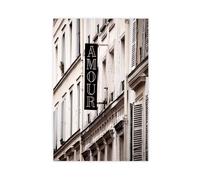 Photographie de Paris Amour Paris XL - Impression sur toile - Décoration murale pour salon, chambre à coucher - 60 x 90 cm