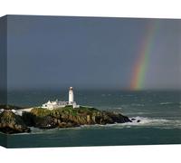 Photographie Phare dans la tempête - Tableau sur toile - Jean Guichard, Rainbow over Fanad-Head, Irlande - 100x70 cm