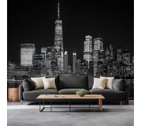 Photographie Scène De Nuit De New York Murale Photo Papier Peint 400 x 280 cm Intissé Tableaux Poster Mural Tapisserie, Noir Papier Peint Panoramique Salon Maison Appartement Décorative Tenture