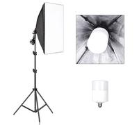 Photographie Softbox Kit d'éclairage, système d'éclairage continu professionnel, 50x70cm, ampoule 20W