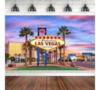 Photographie Toile De Fond Bienvenue Las Vegas Nevada Signe pour Casino Thème Fête D’Anniversaire Décor Bannière Bridal Shower Photo Fond 300cmx200cm