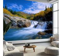 Photographique Cascades D'Alaska Murale Photo Papier Peint 250 x 175 cm Intissé Tableaux Poster Mural Tapisserie, Bleu Papier Peint Panoramique Salon Maison Décorative Tenture Appartement