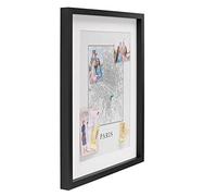 PHOTOLINI Cadre Photo 3D à remplir 40 x 50 cm Noir, Cadre boîte Profond avec Passe-Partout, pour Objets jusqu'à 1,5 cm, Bois MDF, Verre - pour Les Loisirs créatifs & comme Cadeau