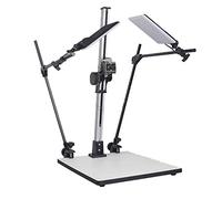 PHOTOLUX CS 720 LED Pro Copy Ensemble de lampes de copie avec bras réglables, libération rapide, colonne de 72 cm, base de 40x48 cm, photos de produits, rostrum d'animation