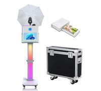 Photomaton de 39,6 cm avec parapluie doux et léger pour selfie, cabine photo portable à écran tactile, miroir avec étui de transport pour fête de mariage et événements (machine + mini imprimante)