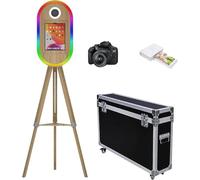 Photomaton pour iPad 10,2" 11" 11" 12,9" et pour appareil photo, télécommande, étui de vol, support de selfie portable 2 en 1 pour événements de location de fête (ensemble complet de photomaton)