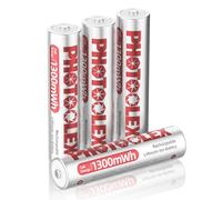 PHOTOOLEX 4PCS Piles Rechargeables AAA 1300 mWh, Piles AAA au Lithium 1,5 V Haute Puissance, Triple A Pile Plus de 1 600 Cycles Longue durée (sans Chargeur)