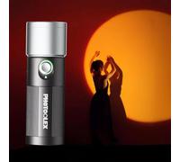PHOTOOLEX Lampe Torche LED Portable 4 Couleurs pour Photographie, 8400mAh Lumière Ambiante à Motifs en Alliage d'Aluminium, Torche-Photo-Lampe Lumière-Photographe avec 20 GOBO Filtres