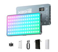 PHOTOOLEX X2049 Lampe Vidéo RGB, Panneau LED Portable en Métal pour Caméra | CRI 96+ Éclairage Photo, 4000mAh, 360° Couleur, 2500-9900K, 21 Effets pour Photographie, Vidéo Conférence, Vlogging