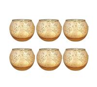 Photophore 6/12 Pcs Assorted Votive Candle Holders Mercury Tealight Holder Glass Wedding Table Decorations for Home Birthday Party(6Pcs Gold)