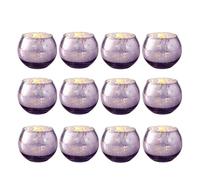 Photophore 6/12 Pcs Assorted Votive Candle Holders Mercury Tealight Holder Glass Wedding Table Decorations for Home Birthday Party(12Pcs Purple)
