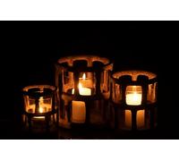 PHOTOPHORE Antique POLYRESINE/Verre Large