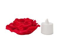 Photophore - Bougeoir à fleurs rouges - Décoration de table festive pour mariages, Halloween, Noël, Thanksgiving, événements saisonniers