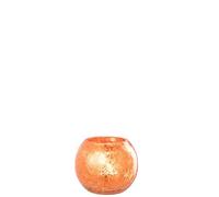 PHOTOPHORE Boule CRAQUELÉE Verre Orange Small