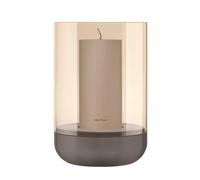 Photophore Calma L acier inoxydable HxØ 22x15cm