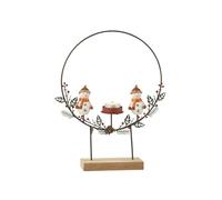 PHOTOPHORE Cercle sur Pied+ BONHOMMES DE Neige Mix