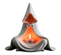 Photophore de magicien mystique - Photophore d'Halloween fantôme - Photophore à capuche de 15 cm - Bougeoir gothique - Petite décoration de table pour la maison et le bar