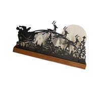 Photophore de table Père Noël en traîneau avec cerf en fer pour pendaison de crémaillère