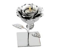 Photophore décoratif en forme de roses - Bougie florale 3D - Design en céramique électroplaqué - Centre de table élégant - Émulation romantique - Décoration florale pour salle à manger, mariage