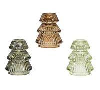 Photophore - DECORIS - Multicolore - Verre - 8 cm - Lot de 3 pièces