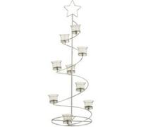 Photophore Design Arbre Spirale 70cm Argent Argent