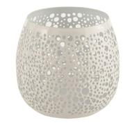 Photophore Design en Métal "Perforé" 12cm Blanc
