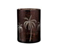 Photophore Design "Feuilles Palmier" 24cm Marron Marron G