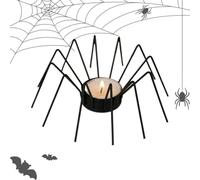 Photophore d'halloween - Support de Bougies en Fer avec araignée de Style Terrifiant pour cheminée | Centre de Table Gothique pour Table | Nappes banquets hôtel