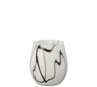 PHOTOPHORE Effet Fume Verre Blanc/Noir