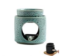 Photophore en céramique - Diffuseur d'huile en céramique, modèle de séparateur cylindrique, brûleur d'huiles chauffe-plat, chauffe-cire, brûleur de bougie pour décoration de maison et de bureau