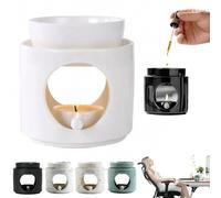 Photophore en céramique - Diffuseur d'huile en céramique, modèle de séparateur cylindrique, brûleur d'huiles chauffe-plat, chauffe-cire, brûleur de bougie pour décoration de maison et de bureau