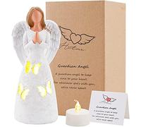 Photophore en forme d'ange gardien avec bougie LED vacillante Cadeau d'encouragement pour montrer l'amour, la condoléance, la gratitude, le deuil, l'amitié ou la prière
