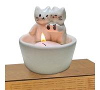 Photophore en Forme de Chat - Bougeoir Chaud - bougeoir - Fait à la Main - Résistant aux températures élevées - pour Filles, Femmes, Amis, Famille