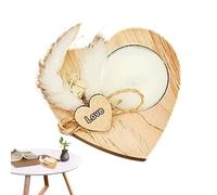 Photophore en forme de cœur en bois avec fleurs séchées Bougeoir artisanal fait à la main pour mariée épouse cadeaux pour mariage Saint-Valentin Détails