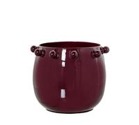 Photophore en métal émaillé Bordeaux Ø14 x 12 cm