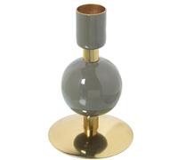 Photophore en métal émaillé Vert et doré 8 x 8 x 12 cm