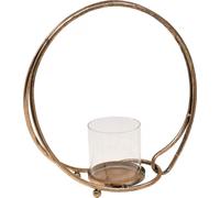 Photophore en métal Golden Glass Vintage-Design Ø33cm Accessoire de décoration pour l'intérieur