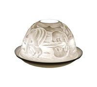 Photophore en porcelaine Cello avec dôme - Design ours polaire avec image 3D projetée et message - Parfumé et non parfumé - Chauffage de bougie LED à cire - Cadeau pour maman, papa - Décoration pour