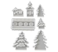 Photophore en silicone pour résine | Arbre de Noël Maison Moule en plâtre - Moule en silicone facile à démouler pour résine époxy, plâtre, décoration, bougeoir, décoration de la maison