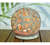 Photophore en stéatite indienne, bougeoir à thé, artefacts indiens, art indien, artisanat indien, cadeau (10,2 cm floral)