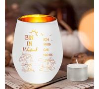 Photophore en verre avec gravure pour femme - Cadeau de retraite - Avec bougie - Pour l'entrée à la retraite - Cadeau d'adieu - Collègues - Retraite