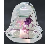 Photophore en Verre avec lumière LED et Bougie Chauffe-Plat avec Branches de Sapin - Ange - Étoile - Neige Artificielle - Décoration de Noël - Cadeau - Décoration de Table - Image 3D