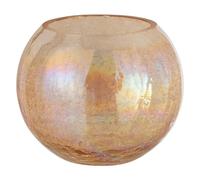 Photophore en Verre "Boule Craquelée" 20cm Ambre