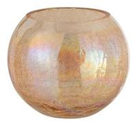 Photophore en Verre "Boule Craquelée" 20cm Ambre