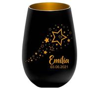 Photophore en Verre personnalisé - Lumière de réconfort - Enfants étoiles - Parents en deuil - Cadeau commémoratif avec nom et Date - Lanterne -