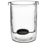 Photophore en verre Porte-bougies à chauffe-plat Noir Métal Ø13,5×H20cm pour bougies et décoration