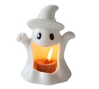 Photophore fantôme en céramique, figurine de fantôme mignon, bougeoir pour la maison, support de décoration d'Halloween, joli photophore en céramique fantôme fantaisiste pour l'intérieur de la maison