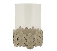Mauro Ferretti Italian Design Bougeoir Dune C/Verre cm Ø 12 x 16 Crème